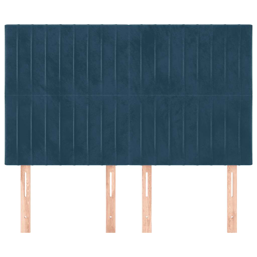 Kopfteil Dunkelblau 144x5x118/128 cm Samt