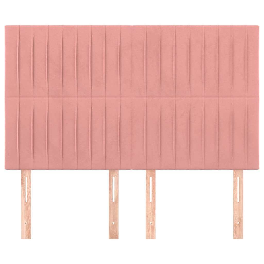 Kopfteil Rosa 144x5x118/128 cm Samt