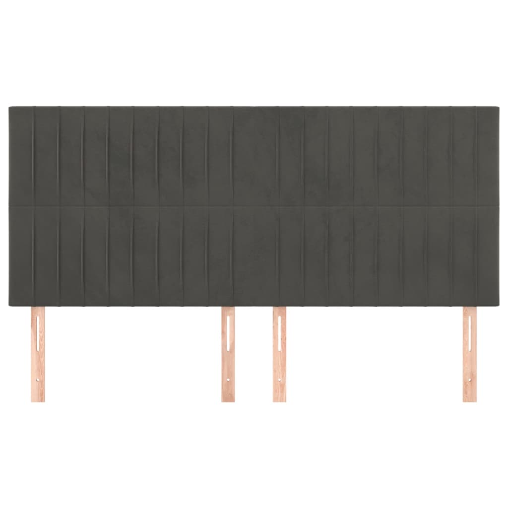 Kopfteil Dunkelgrau 160 x 5 x 118/128 cm Samt