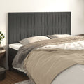 Kopfteil Dunkelgrau 160 x 5 x 118/128 cm Samt