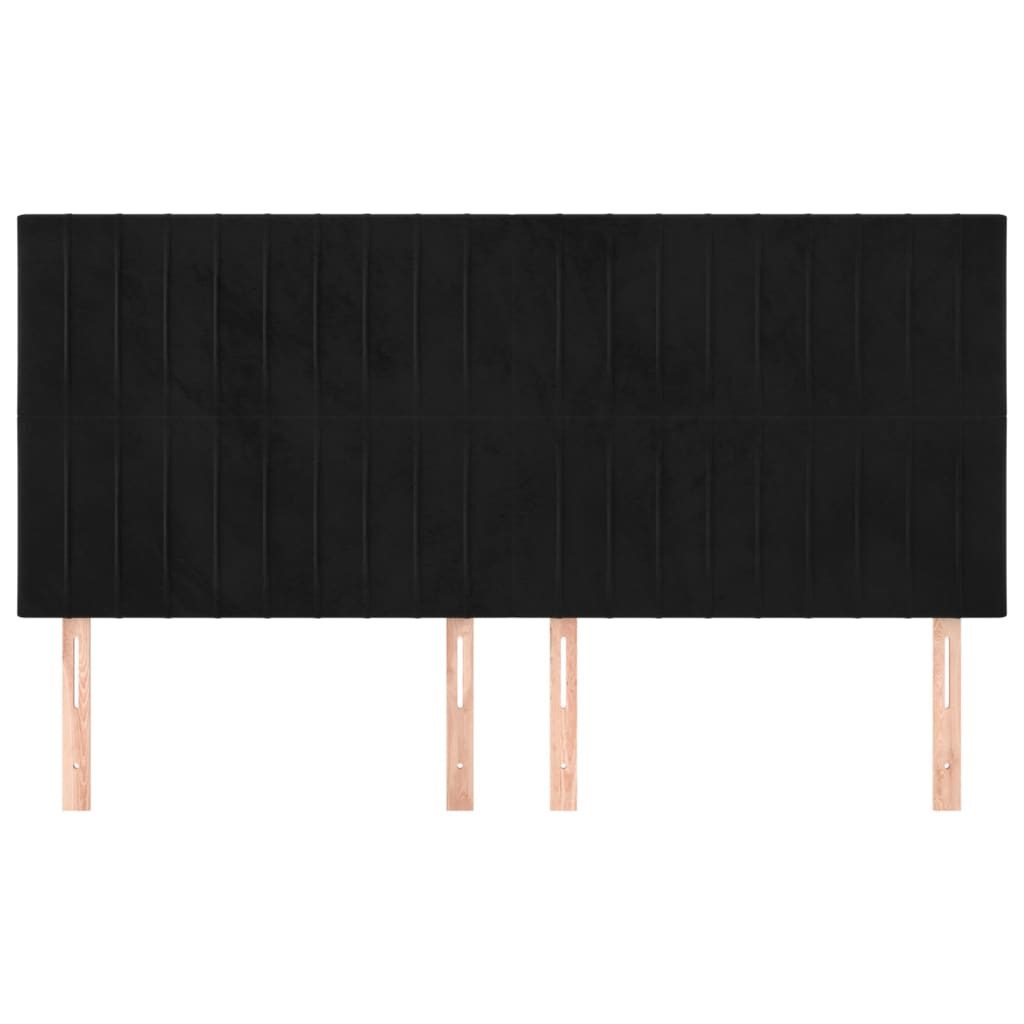 Kopfteil Schwarz 160x5x118/128 cm Samt