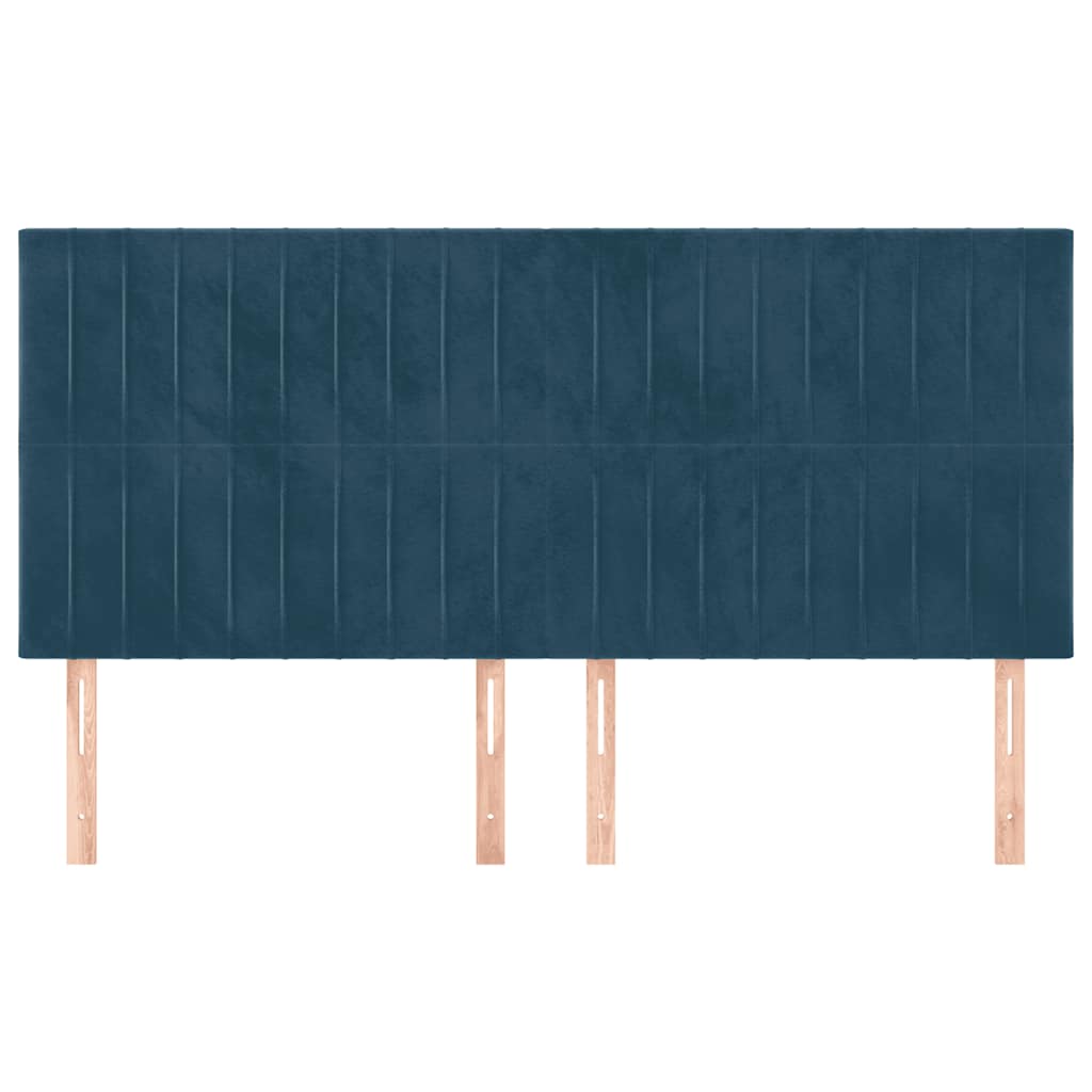 Kopfteil Dunkelblau 160 x 5 x 118/128 cm Samt