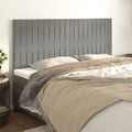 Kopfteil Hellgrau 180x5x118/128 cm Samt
