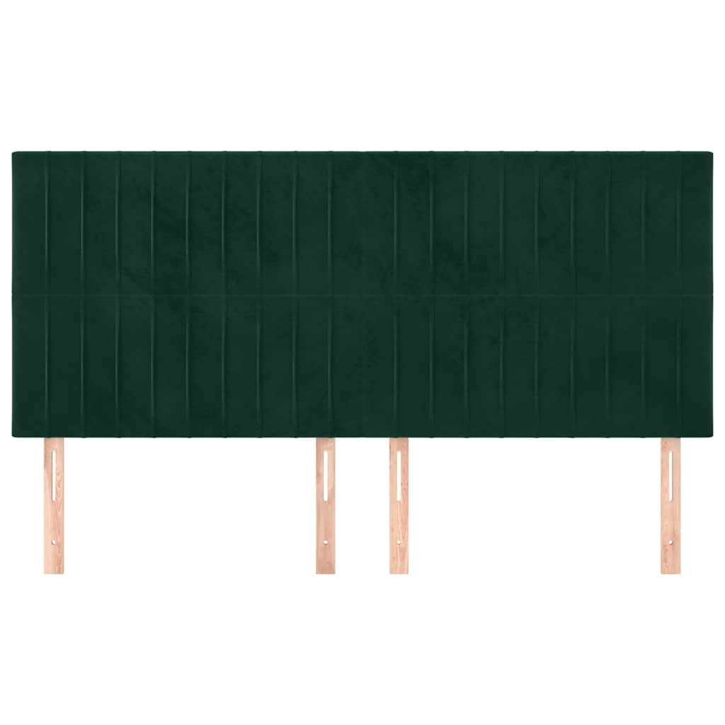 Kopfteil Dunkelgrün 180x5x118/128 cm Samt