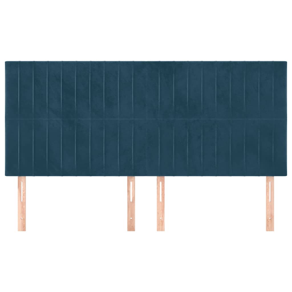 Kopfteil Dunkelblau 180x5x118/128 cm Samt