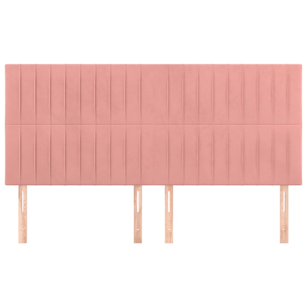 Kopfteil Rosa 180 x 5 x 118/128 cm Samt