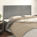 Kopfteil Hellgrau 200 x 5 x 118/128 cm Samt