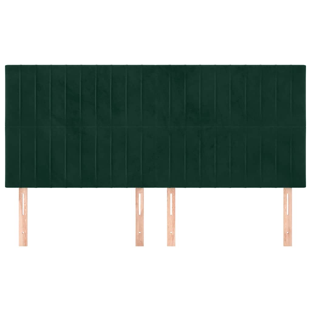 Kopfteil Dunkelgrün 200 x 5 x 118/128 cm Samt