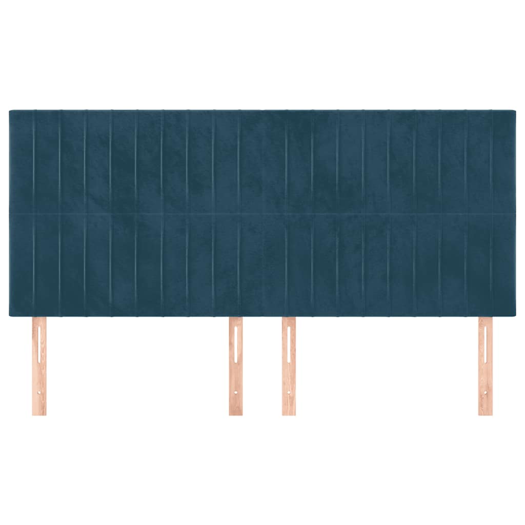 Kopfteil Dunkelblau 200 x 5 x 118/128 cm Samt