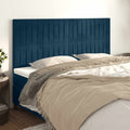 Kopfteil Dunkelblau 200 x 5 x 118/128 cm Samt