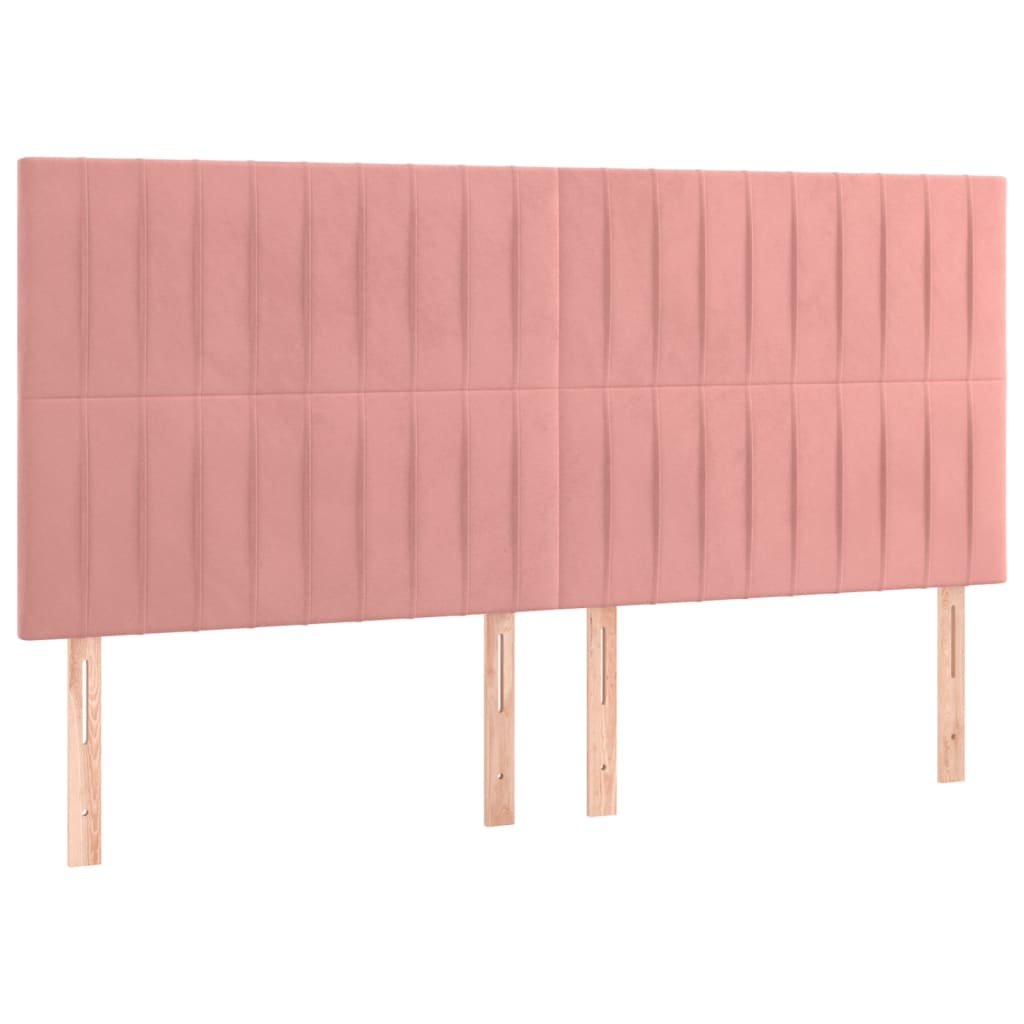 Kopfteil Rosa 200 x 5 x 118/128 cm Samt