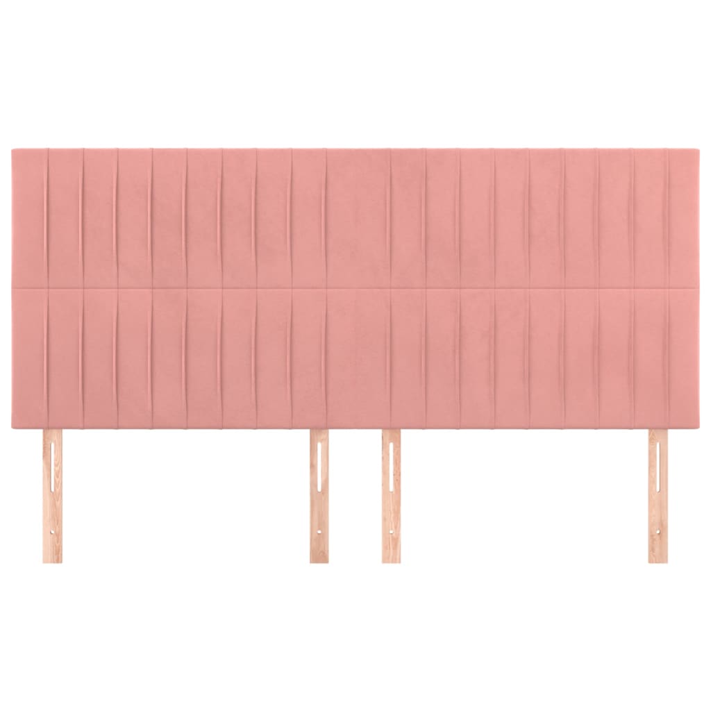 Kopfteil Rosa 200 x 5 x 118/128 cm Samt