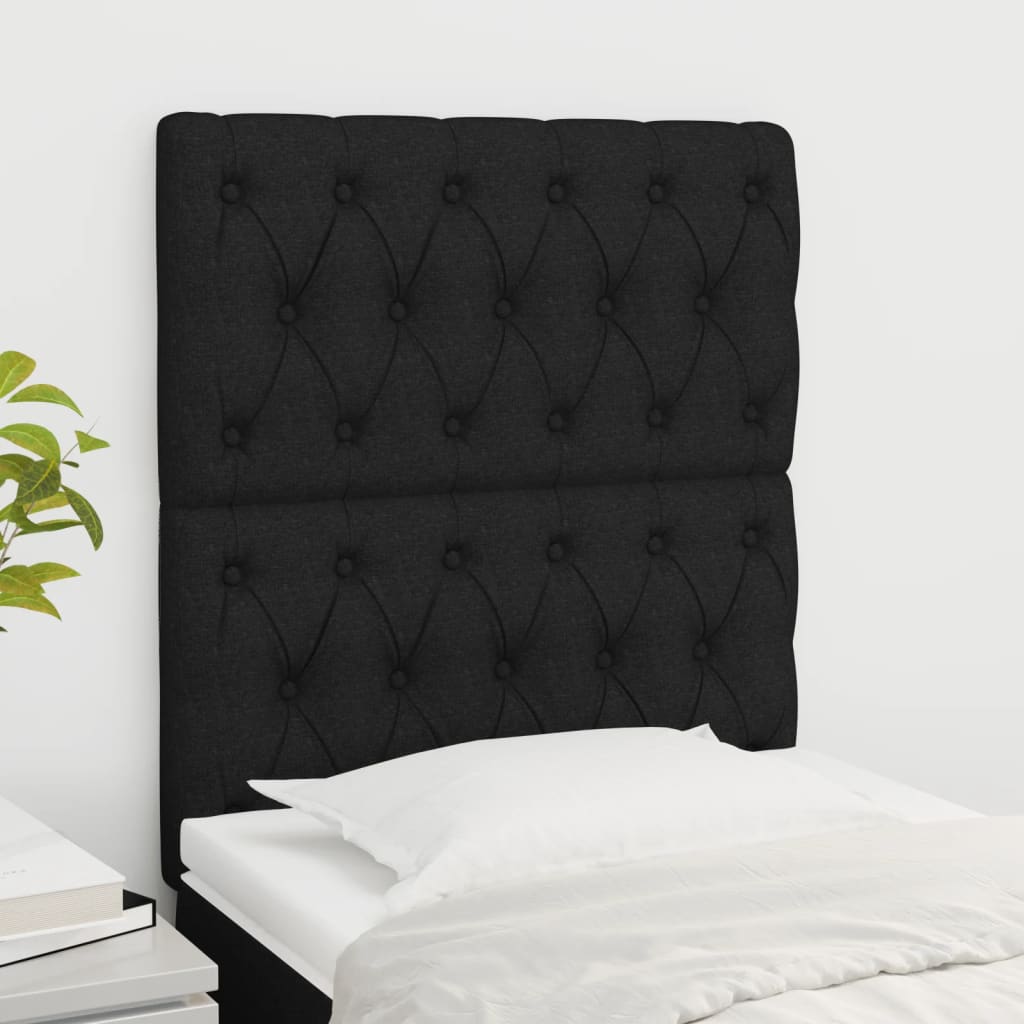 Kopfteil Schwarz 80x7x118/128 cm Stoff