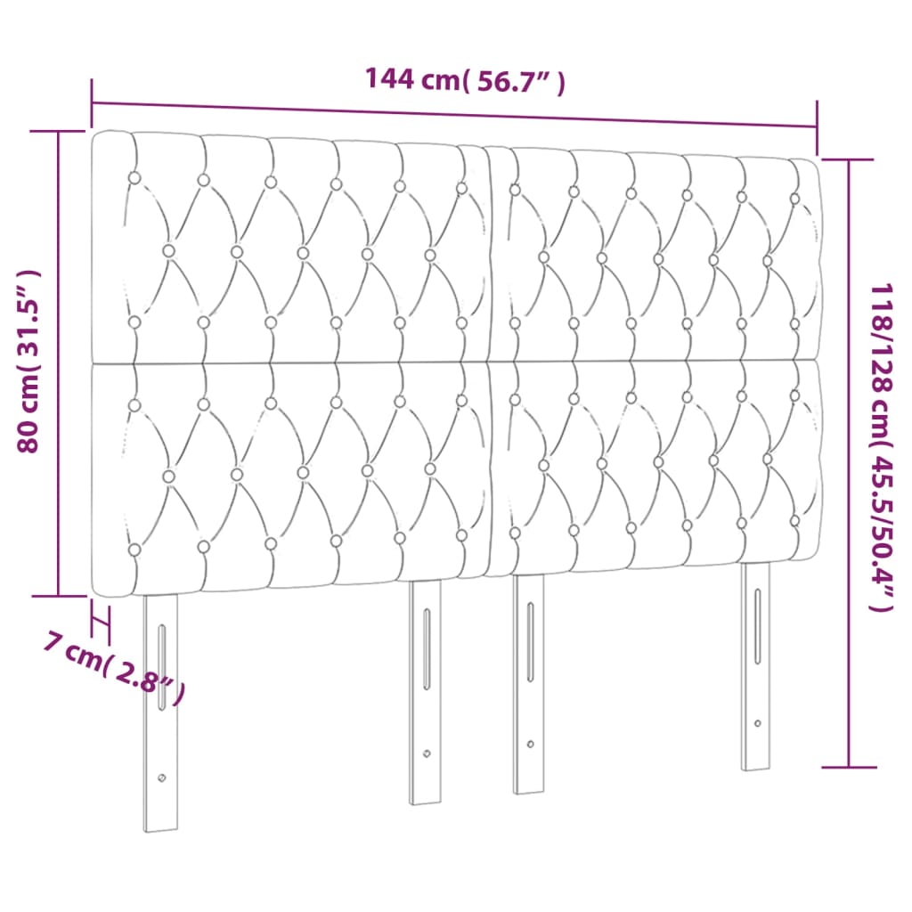 Kopfteil Dunkelbraun 144x7x118/128 cm Stoff