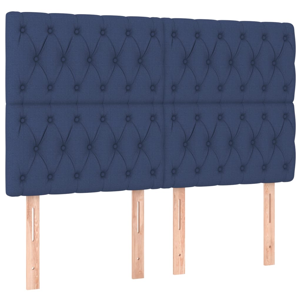 Kopfteil Blau 144x7x118/128 cm Stoff