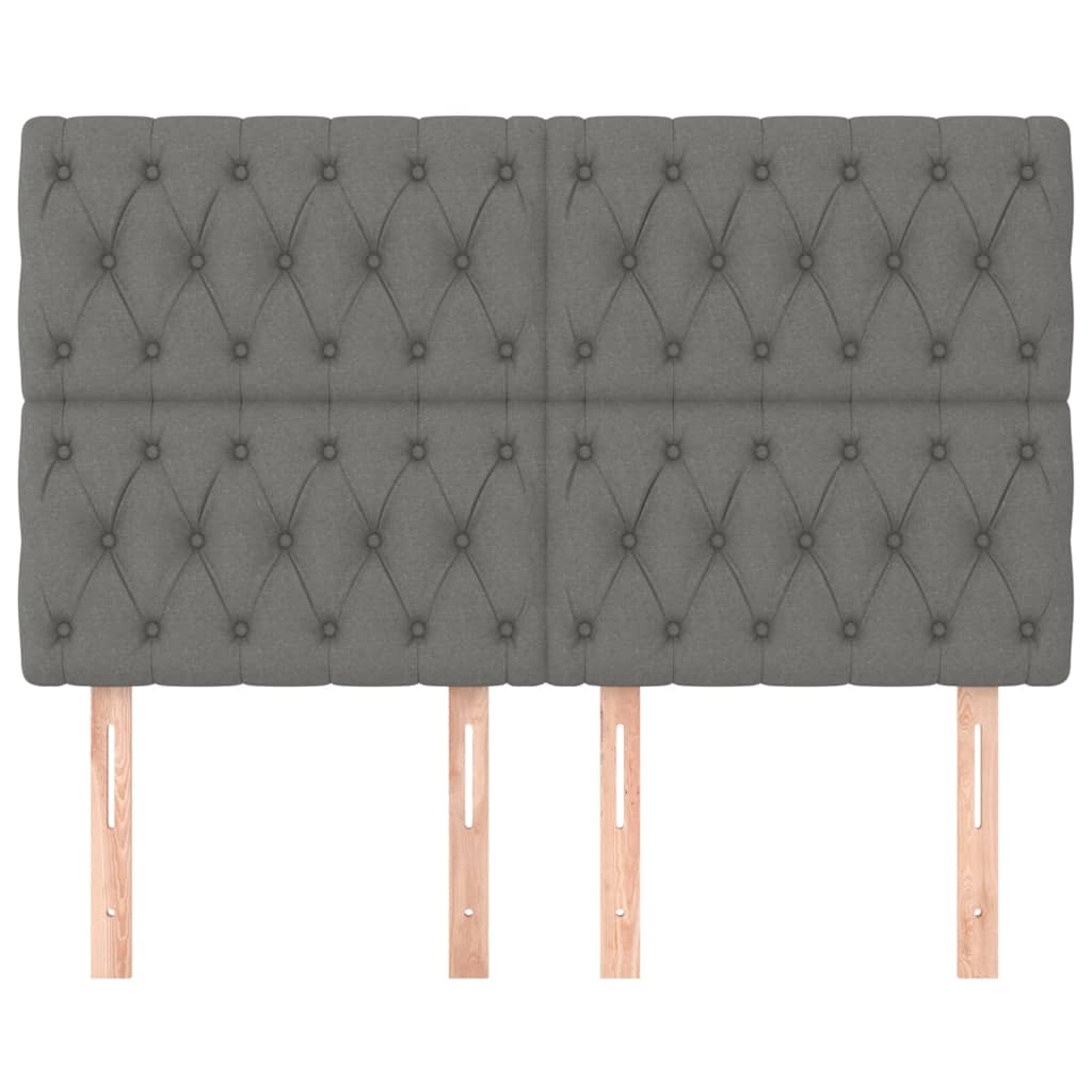 Kopfteil Dunkelgrau 160 x 7 x 118/128 cm Stoff