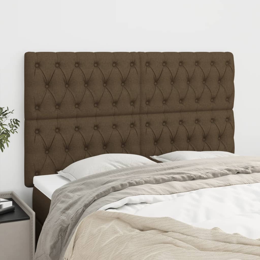 Kopfteil Dunkelbraun 160 x 7 x 118/128 cm Stoff