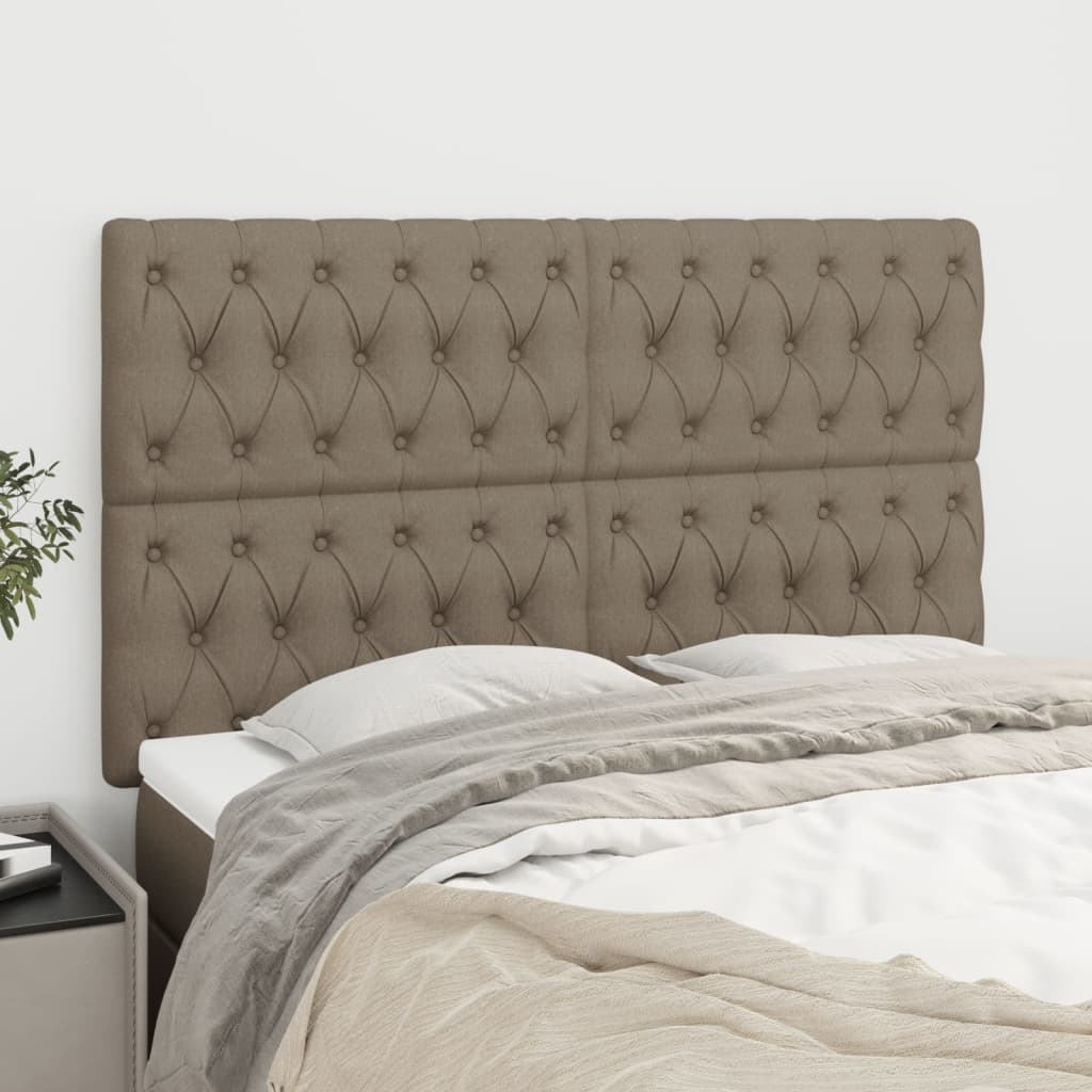 Kopfteil Taupe 160x7x118/128 cm Stoff