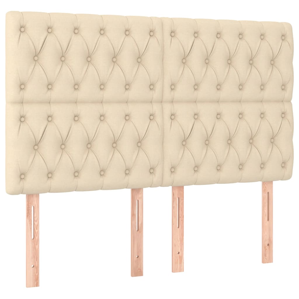 Kopfteil Creme 160x7x118/128 cm Stoff