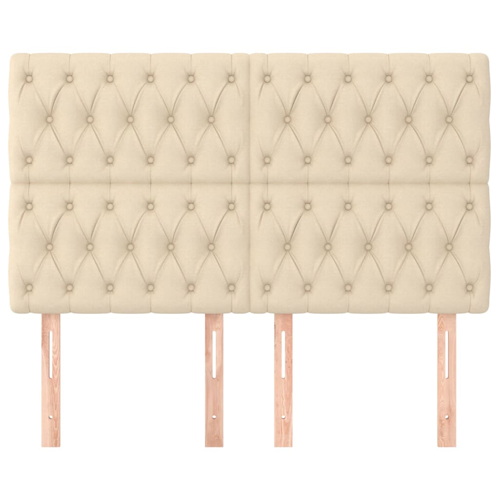 Kopfteil Creme 160x7x118/128 cm Stoff