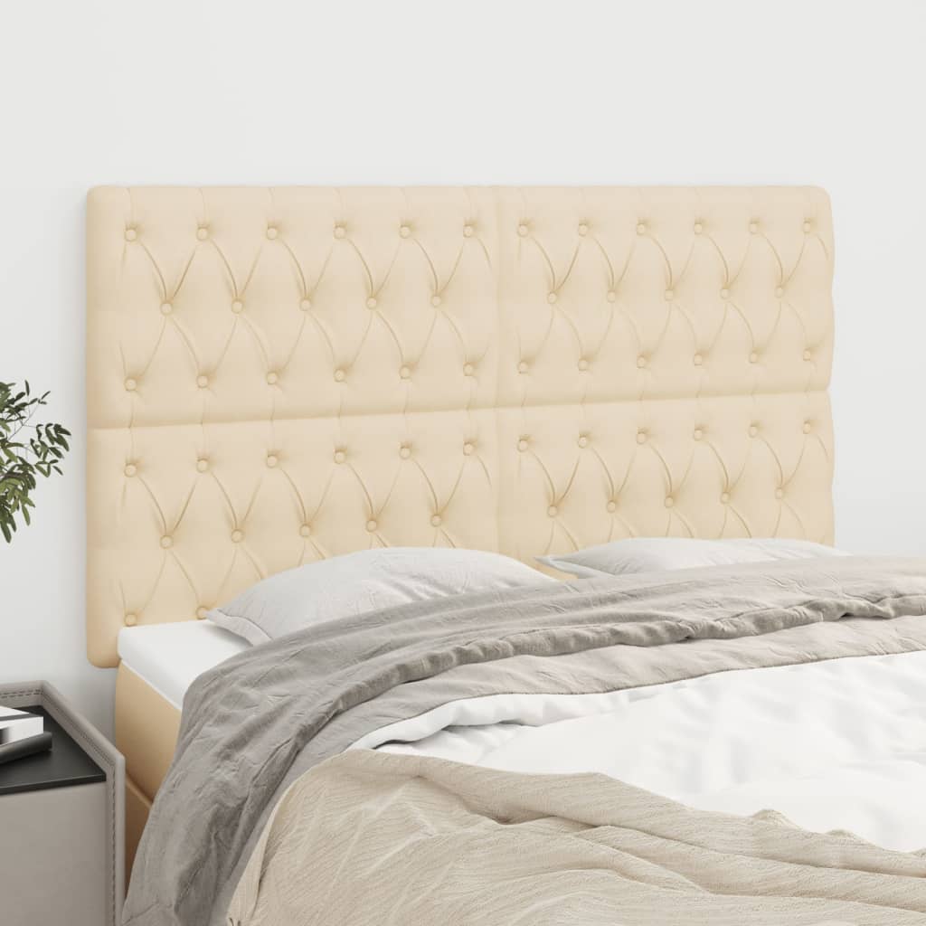 Kopfteil Creme 160x7x118/128 cm Stoff