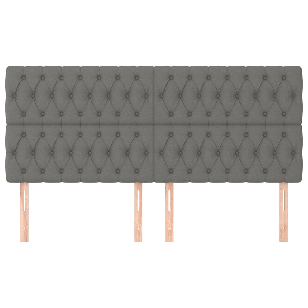 Kopfteil Dunkelgrau 180 x 7 x 118/128 cm Stoff