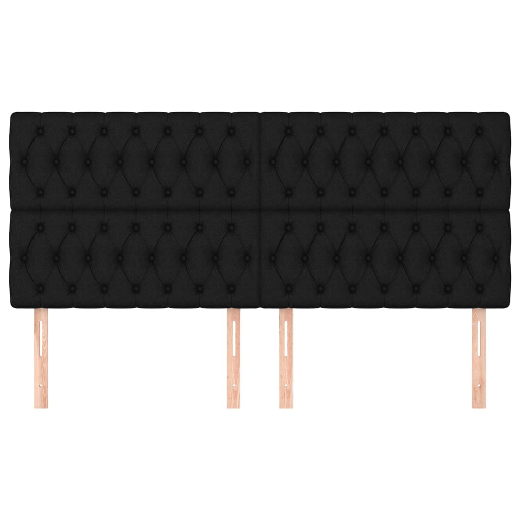 Kopfteil Schwarz 180 x 7 x 118/128 cm Stoff