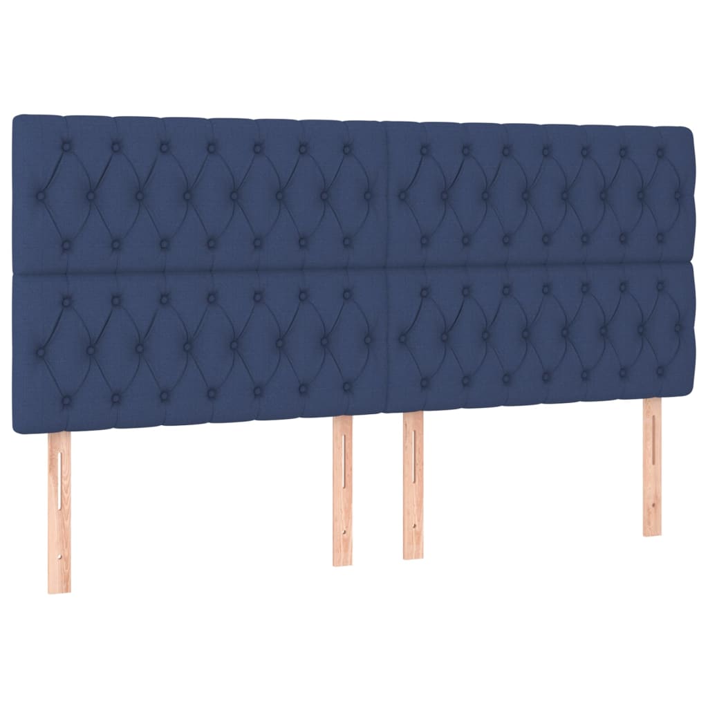 Kopfteil Blau 180x7x118/128 cm Stoff