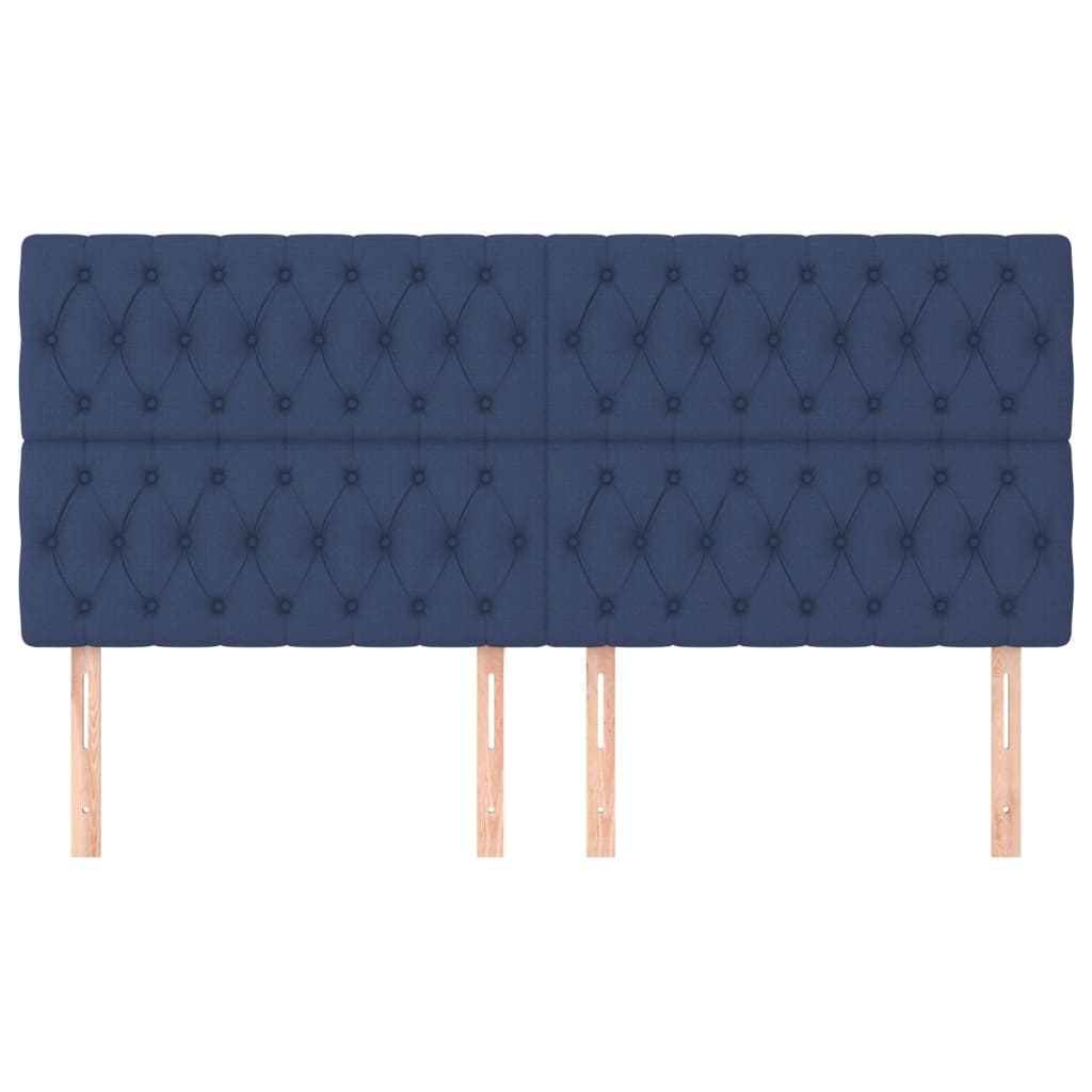 Kopfteil Blau 180x7x118/128 cm Stoff