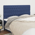 Kopfteil Blau 180x7x118/128 cm Stoff