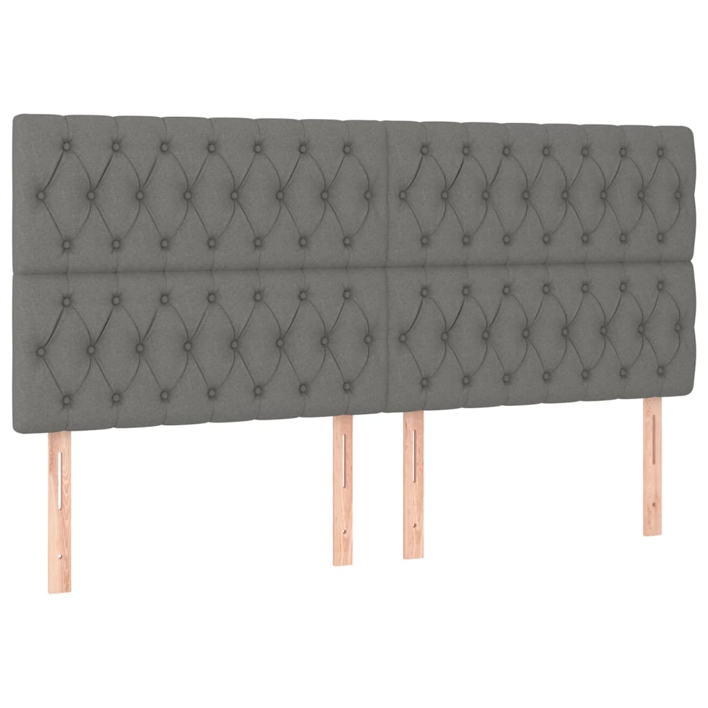Kopfteil Dunkelgrau 200 x 7 x 118/128 cm Stoff
