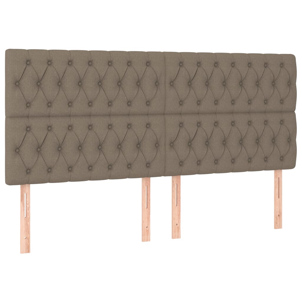 Kopfteil Taupe 200 x 7 x 118/128 cm Stoff