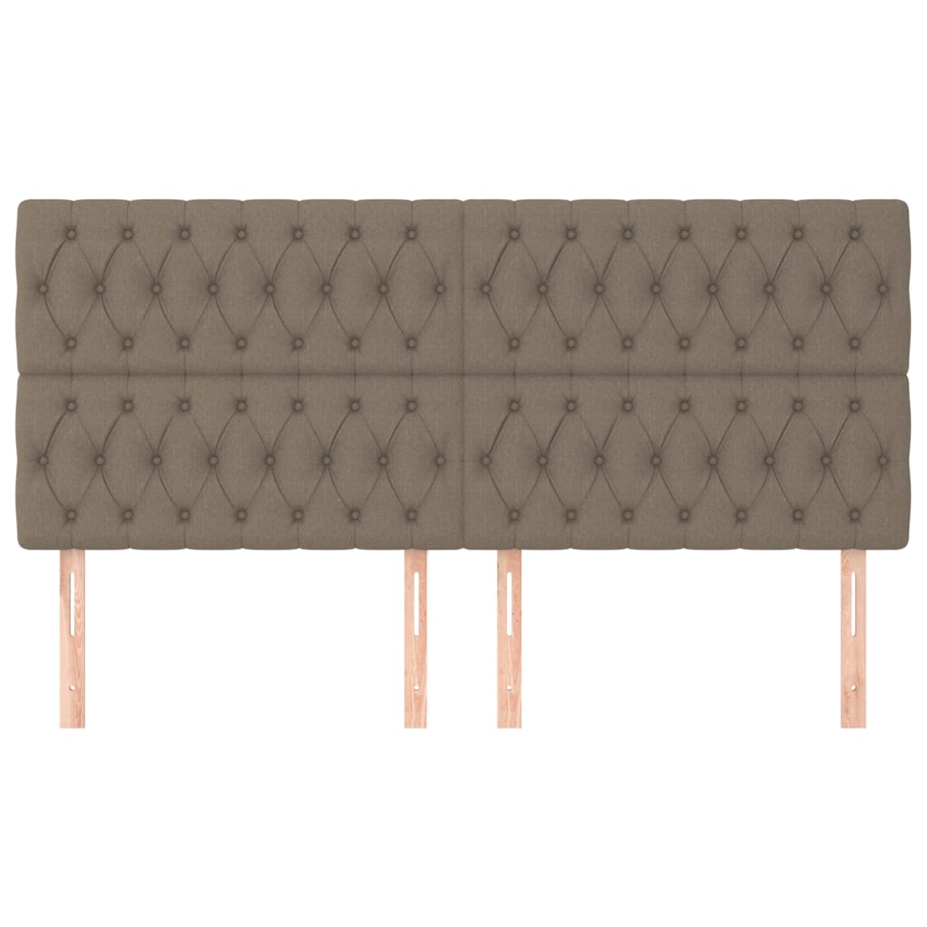 Kopfteil Taupe 200 x 7 x 118/128 cm Stoff