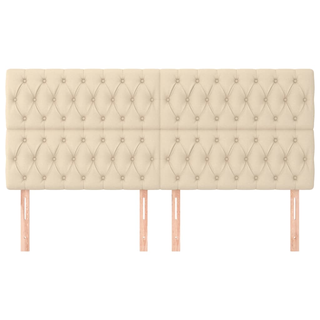Kopfteil Creme 200 x 7 x 118/128 cm Stoff