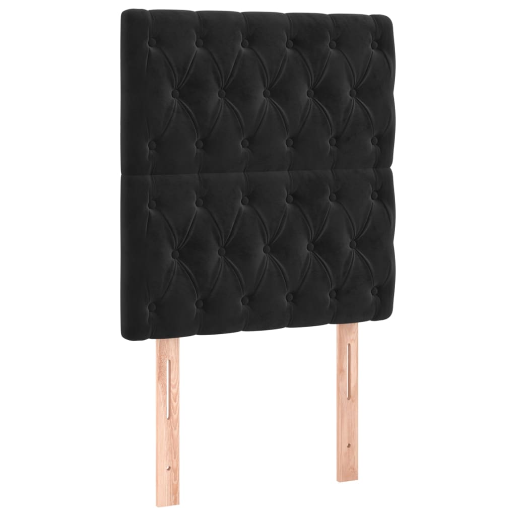 Kopfteil Schwarz 80x7x118/128 cm Samt