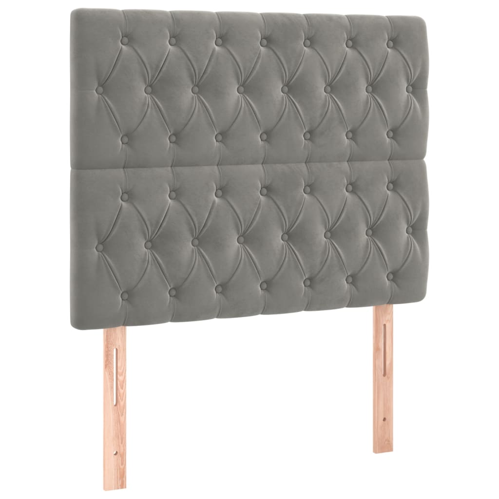 Kopfteil Hellgrau 90x7x118/128 cm Samt