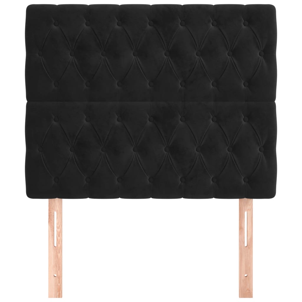 Kopfteil Schwarz 90x7x118/128 cm Samt