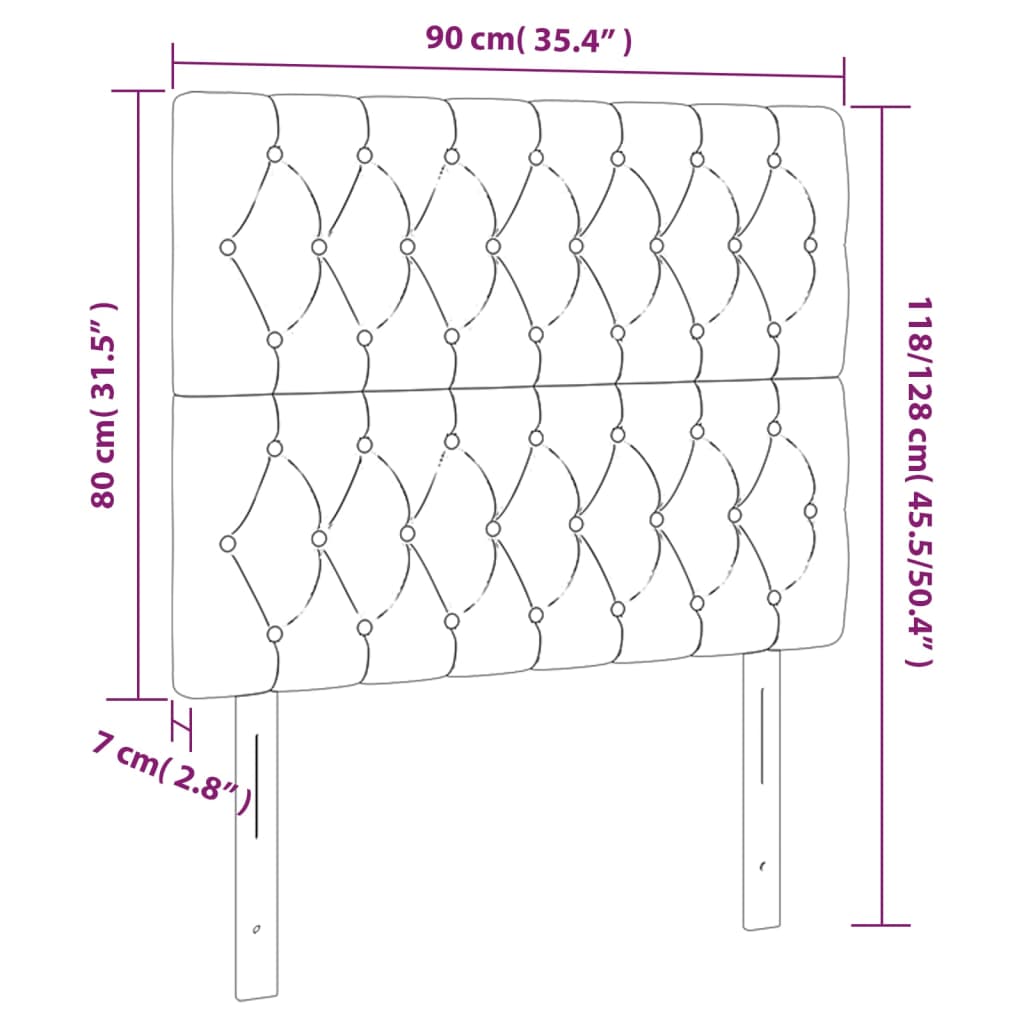 Kopfteil Rosa 90x7x118/128 cm Samt