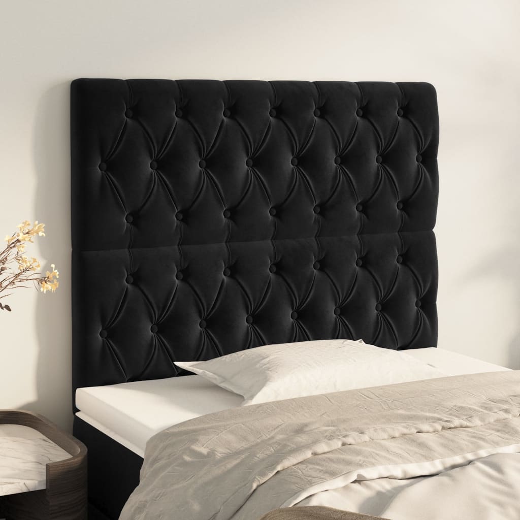 Kopfteil Schwarz 100 x 7 x 118/128 cm Samt