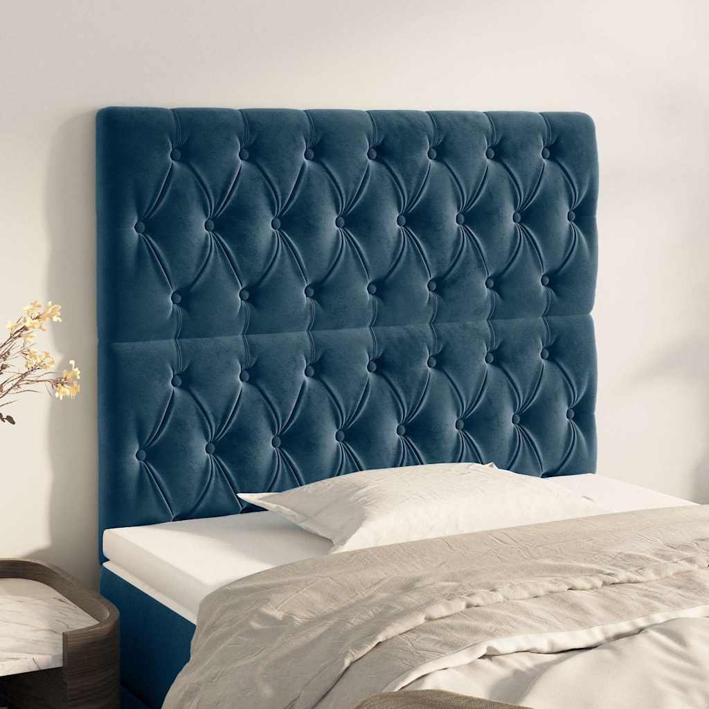 Kopfteil Dunkelblau 100 x 7 x 118/128 cm Samt