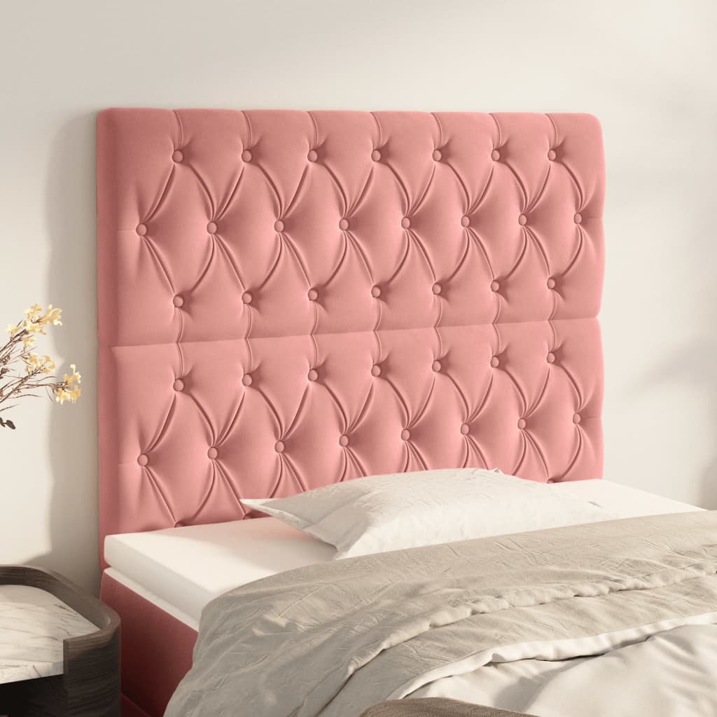 Kopfteil Rosa 100 x 7 x 118/128 cm Samt