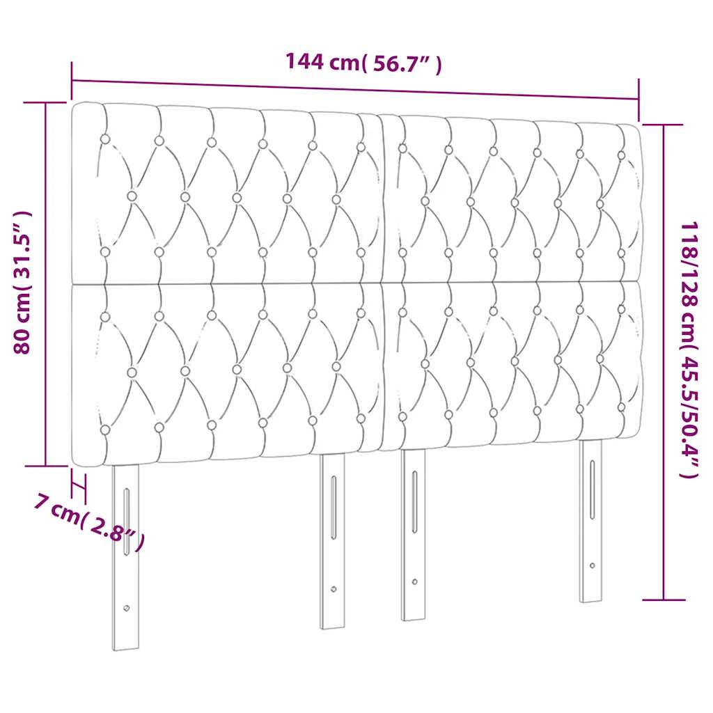 Kopfteil Dunkelblau 144x7x118/128 cm Samt