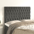 Kopfteil Dunkelgrau 160 x 7 x 118/128 cm Samt