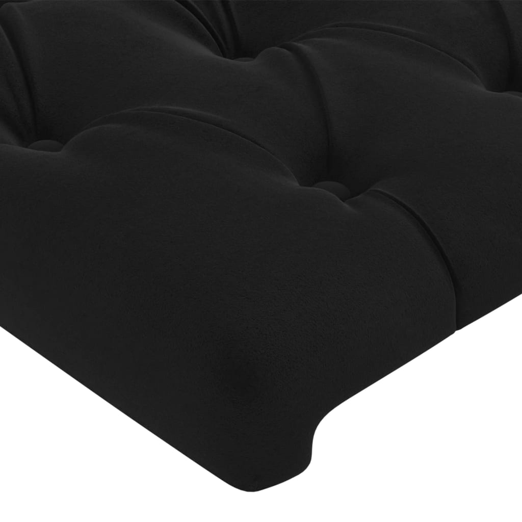Kopfteil Schwarz 160x7x118/128 cm Samt
