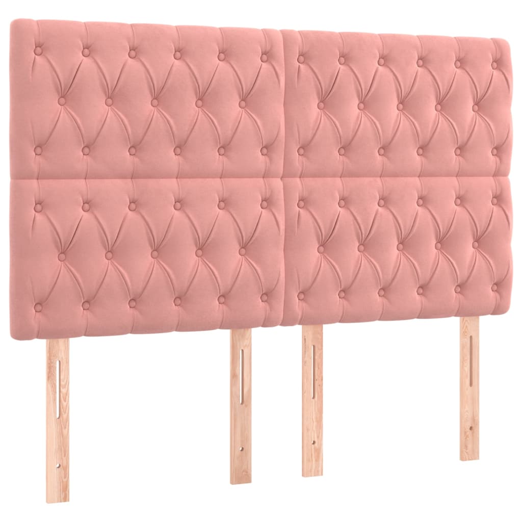 Kopfteil Rosa 160 x 7 x 118/128 cm Samt