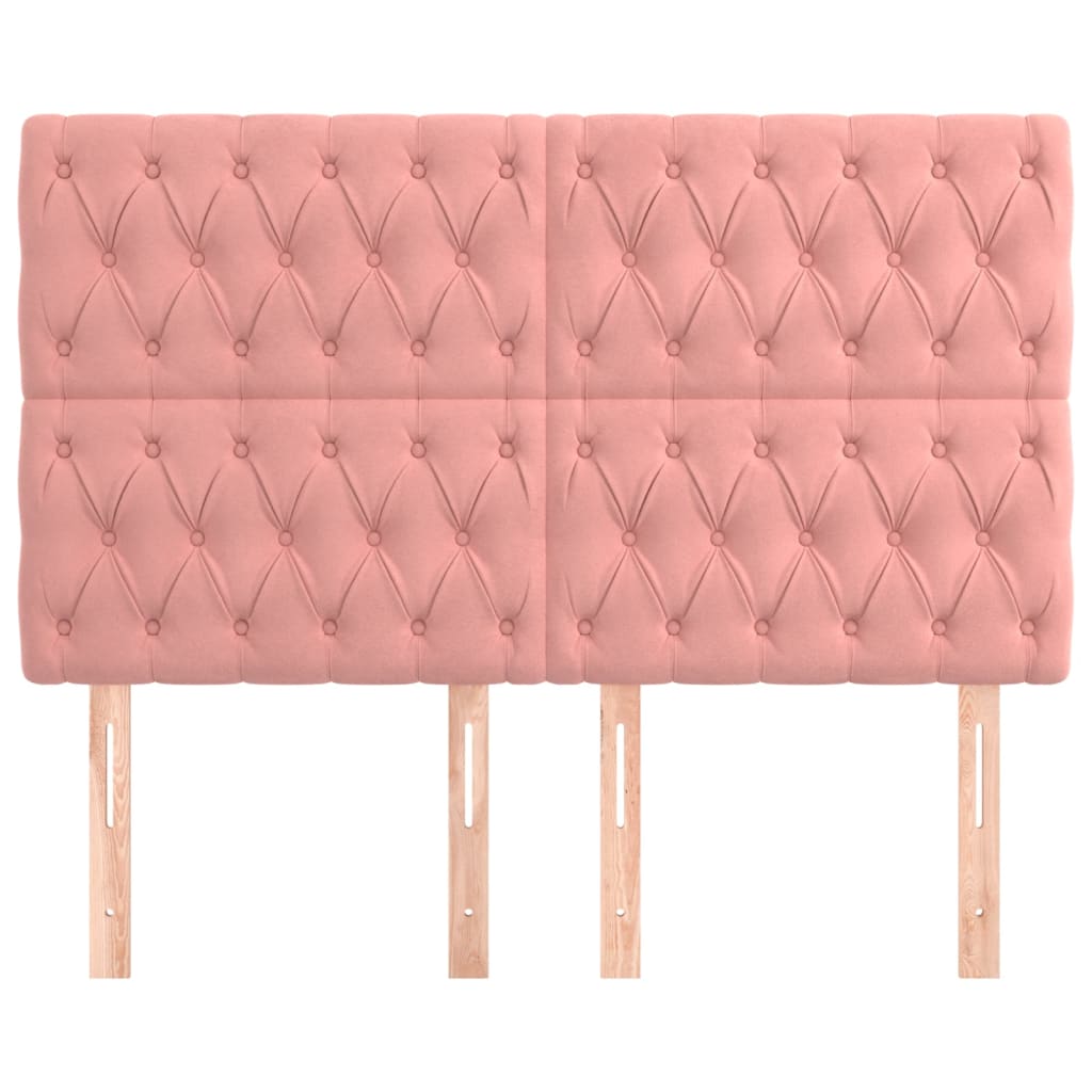 Kopfteil Rosa 160 x 7 x 118/128 cm Samt