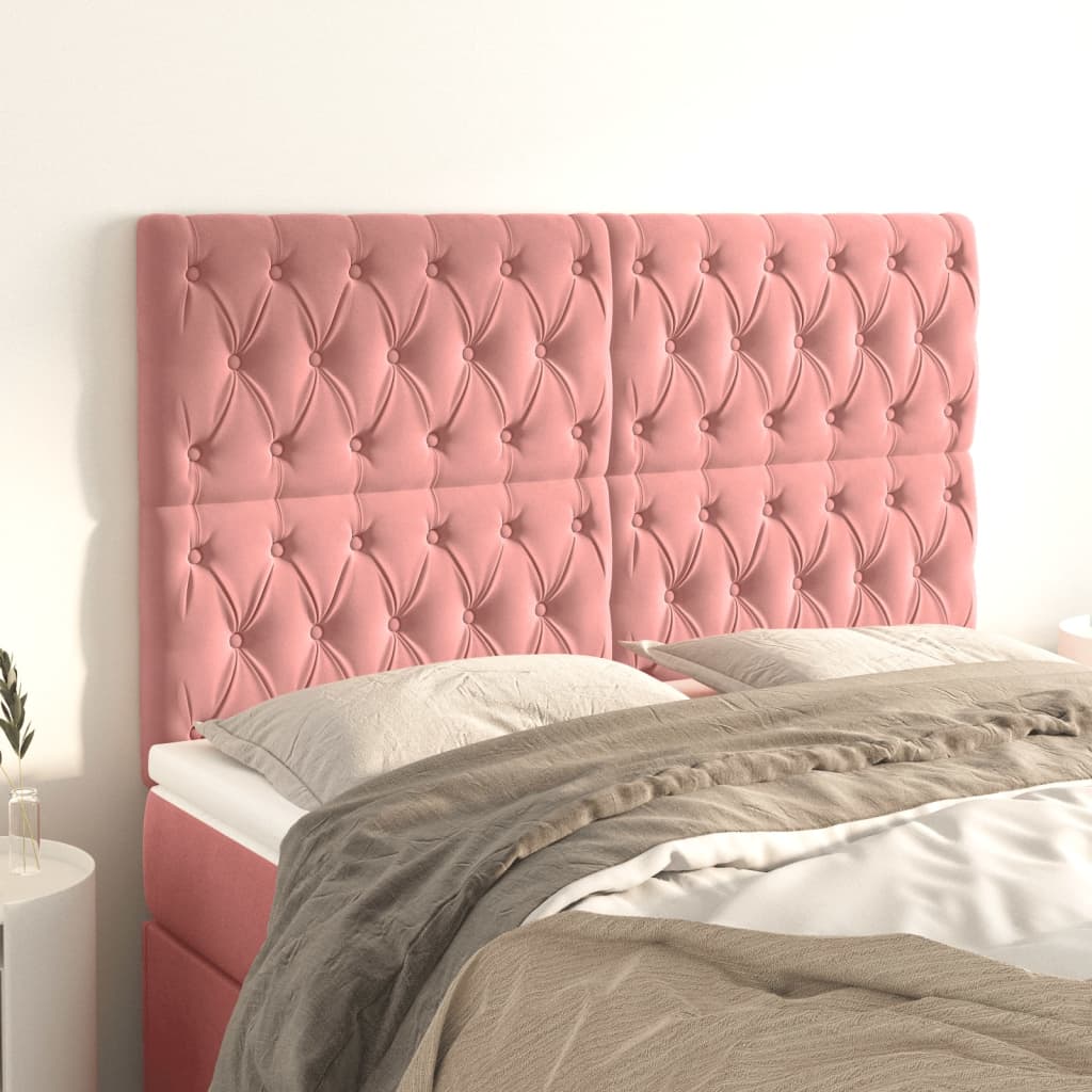 Kopfteil Rosa 160 x 7 x 118/128 cm Samt
