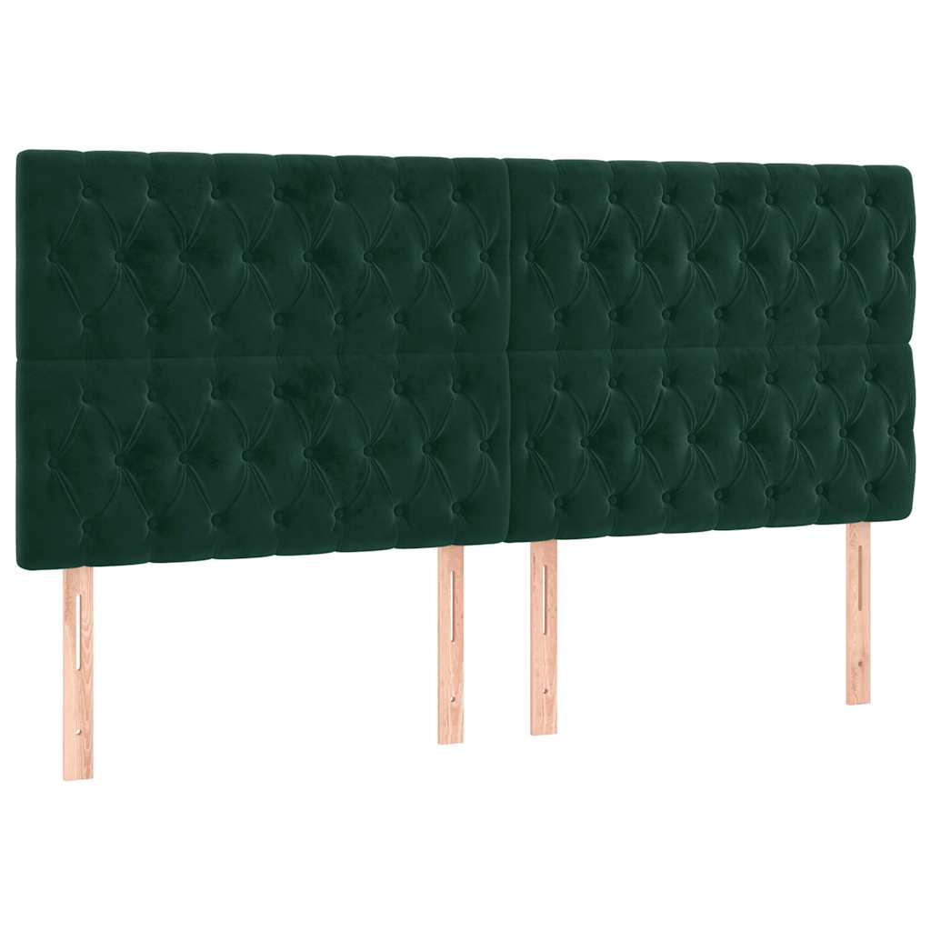 Kopfteil Dunkelgrün 180x7x118/128 cm Samt