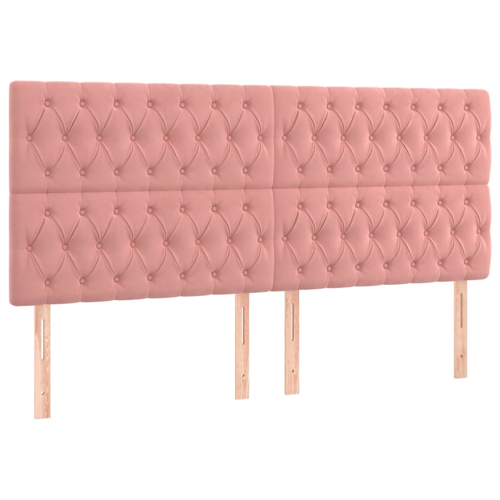 Kopfteil Rosa 180x7x118/128 cm Samt