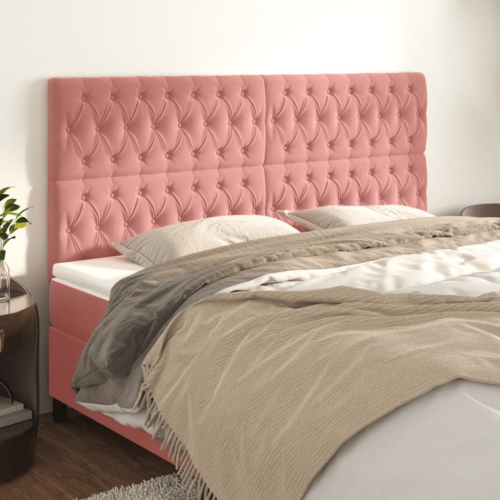 Kopfteil Rosa 180x7x118/128 cm Samt